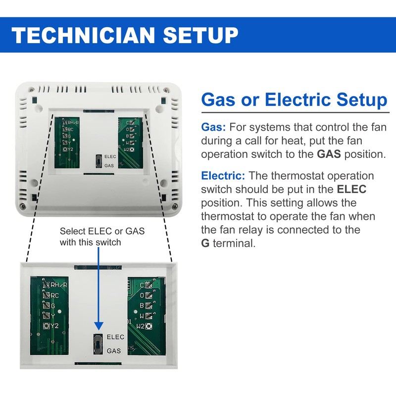 ELECTECK Non-Programmable Digital Thermostat for Home, up to 1 Heat/1