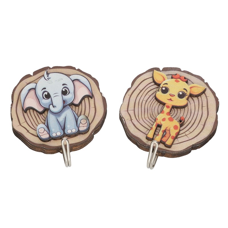 Children Cartoon Clothes Hook No Drilling Lovely Self Adhesive Kids