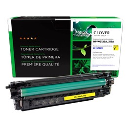 Clover Remanufactured Toner Cartridge (Reused OEM Chip) Replacement for HP 212A (W2122A) | Yellow