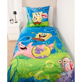 Klaus Herding GmbH Spongebob Reversible Bed Linen Set 2-Piece 135 x 200 cm 80 x 80 cm