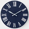 ArogGeld Stylish Blue Navy Nauti Wall Clock Gray Metallic Silver