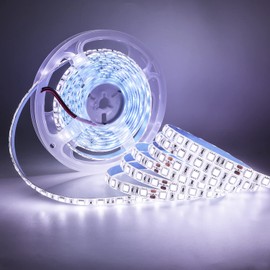 Tesfish 5 m / Roll DC 24 V 5050 White Colour LED Strip Waterproof IP65 300 LEDs SMD 5050 LED Strip