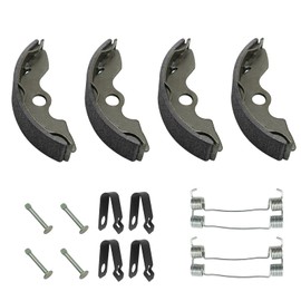 Front Brake Shoes Springs Pins Left & Right for Honda TRX200 TRX250 FourTrax Recon 200 250, OEM# 06450-HC4-900 45175-VM0-003