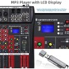 Professional Audio Mixer, 12 Channel Bluetooth USB Live Studio DJ