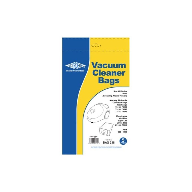 Vacuum Bags to fit Goblin Ace 461 Series E67 Type