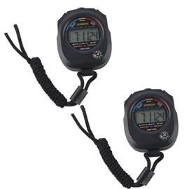 Handheld Count Up Timer, 2 PCS Multifunctional Handheld Digital LCD Stopwatch Timer for Sports,Running,Racing,Swimming