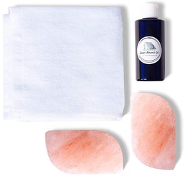 HID Natural Himalayan Salt Crystal Dry Soap Bars Scrubs with Almond Oil and Face Towel Complete Package Home Spa