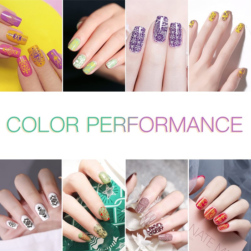 SEISSO Stamping Nail Polish Gels, 12 Colors Stamping Gels 0.25