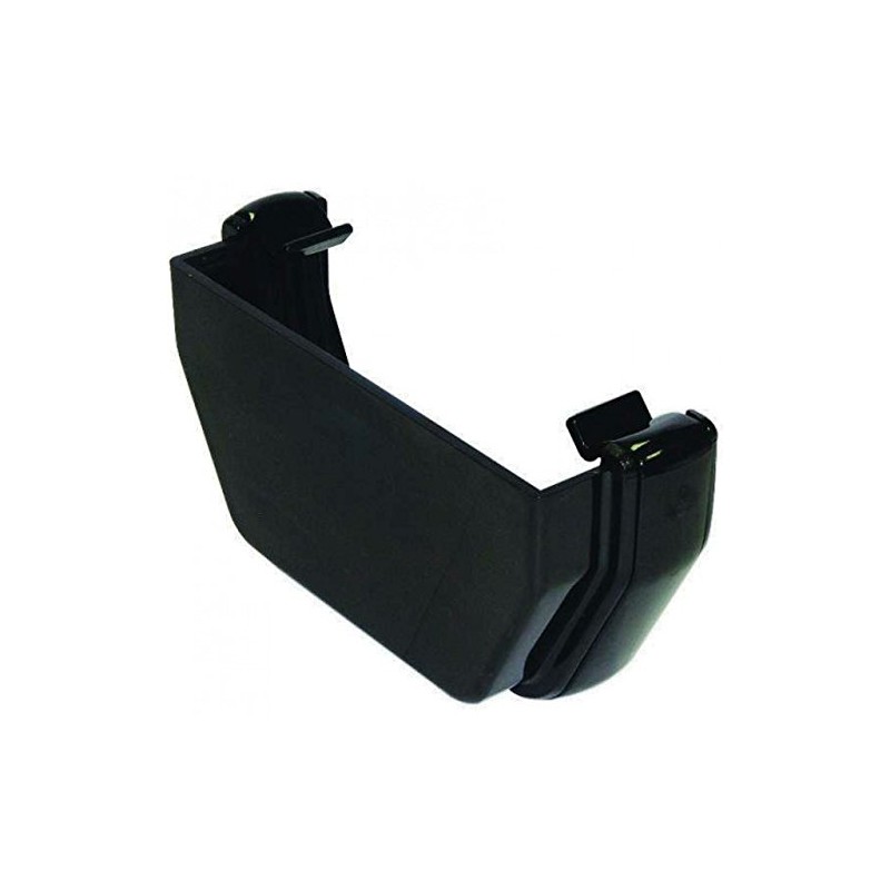 FLOPLAST 114mm Square Gutter External Stop End - Black