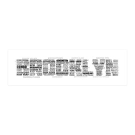 CafePress Brooklyn NYC Typographic Art Wall Decal 20x6 Wall Decal, Vinyl Peel, Reusable Cling