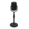Antique Microphone Decor with Stand Black Realistic Lightweight Retro Microphone
