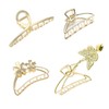 TANG SONG 4PCS 4 Pattern Hair Clips Metal Hair Claw