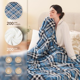 Homemate Electric Blanket Heated King Size - 100“x90“ Ultra Soft Cozy Flannel Heating Blanket with 10 Fast Heat Levels 8 Hours Auto Off Over-Heated Protection ETL Certification Keep Warm in Home