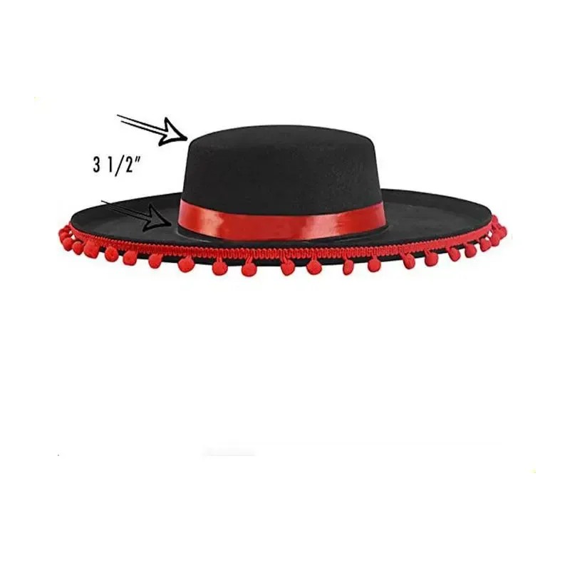 W^ ^ Gorro De Disfraz De Flamenco Español Para Fiestas