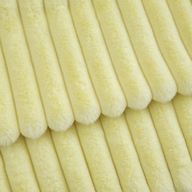 Mandioo Pack of 2 Decorative Throw Pillow Covers Faux Fur Striped Plush Soft Cushion Covers Pillow Cases Bedroom Living Room Sofa Home 18x18 Inch 45 x 45 cm Yellow