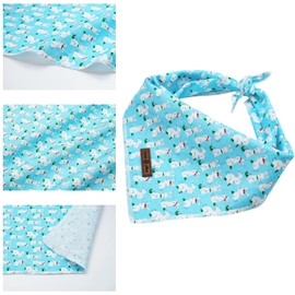 lionet paws Easter Dog Bandana, Headscarf, Triangular Scarf for Small, Medium and Large Dogs, Blue