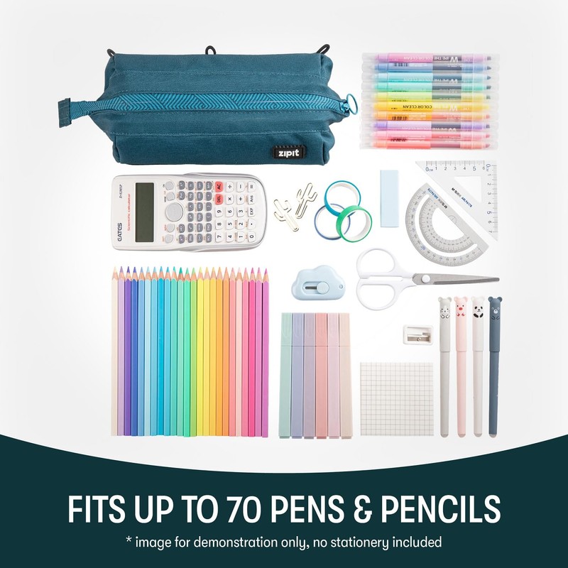 ZIPIT Lenny Pencil Case | Large Capacity Pencil Pouch |