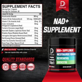 Suplemento Nad+ 11 En 1 Ribósido Nicotinamida + Resveratrol