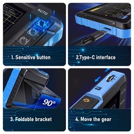 DollaTek Oscilloscope Handheld Tablet Oscilloscope 2-in-1 Multifunction Mini Signal Generator Digital Oscilloscope 5MS/s Sample Rate Oscilloscope 1M Bandwidth