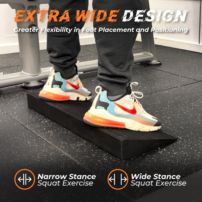 Squat Wedge Block - Large One-Piece Slant Board for Heel