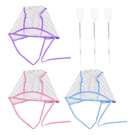 3 Pieces Hair Dye Cap, 3 Pieces Plastic Needles, Self-Contained Holes, Breathable And Comfortable, Salon Highlight Hat, Creative Hair Dye Tool Set.