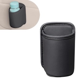 Shakas Car Door Large Cup Holder, Multifunctional Storage Bag Trash Can for Beverage Water Cup Mobile Phone, Waterproof Cleanable Leather Insert Organizer for Seat Back, for Cars Trucks (Black)