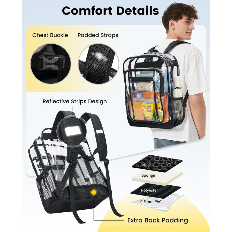 Vorspack Clear Backpack Heavy Duty - Extra Large Clear Backpacks