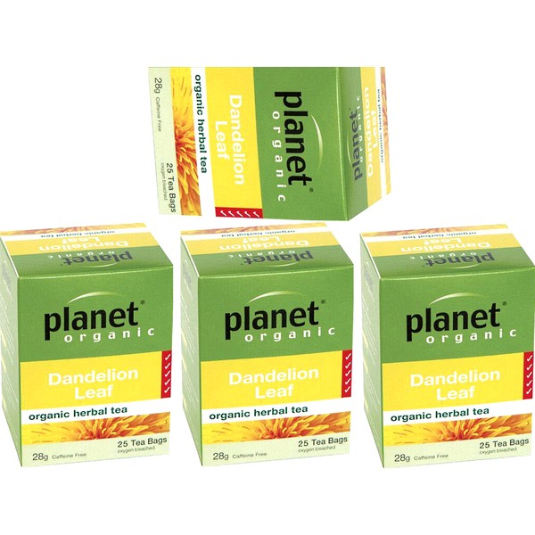 4 x 25 bags PLANET ORGANIC Organic Herbal DANDELION LEAF Tea (100 bags) BULK