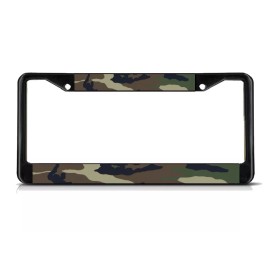BLVD CAMO Black Heavy Duty Metal License Plate Frame Tag