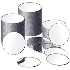25 Pieces Mini Size Circular Mirror Adhesive Small Round Mirror Craft Mirror Tiles for Crafts and DIY Projects Supplies (3 Inch in Diameter)