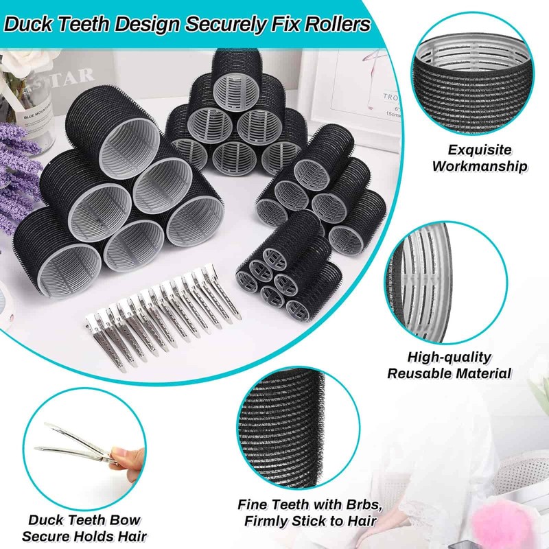 Selizo Hair Curlers 36 Pcs Set with 24Pcs Hair Curlers