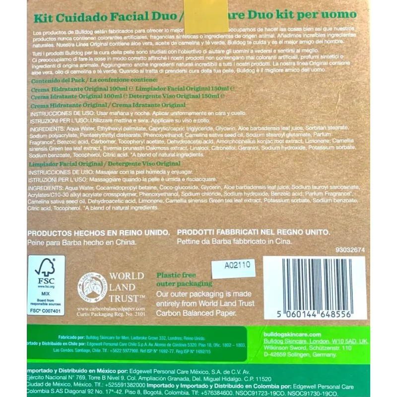 Bulldog Kit Cuidado Facial Skincare