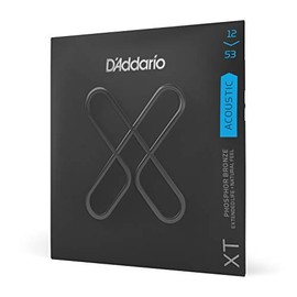 D'Addario Cuerdas Guitarra Acustica - Cuerdas de Guitarra - Cuerdas de Guitarra Acústica Revestidas - XTAPB1253, XT Acoustic cuerdas para guitarra Phosphor Bronze, calibre fino, 12-53