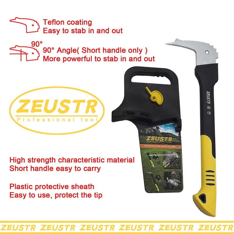 ZEUSTR 15" Hookaroon, Non-Slip Grip Handle, 90° Angled Blade, Landscaping