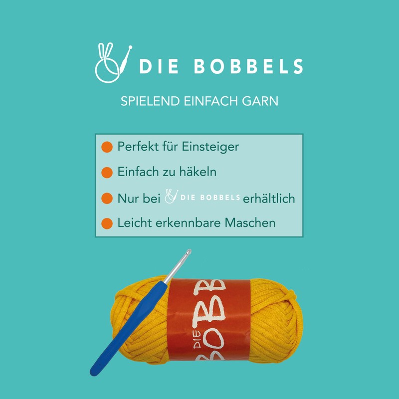 Die Bobbels Beginner's Crochet Set for Beginners with Easy Yarn,