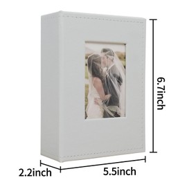 2pcsMini photo albums, 100 pocket album 4×6,Small Mini Capacity leather Photo Album, Each Pack Holds 102 Top Loader Vertical Only Picture for Kids Boy Girls，white
