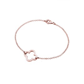 Elli Women's 925 Sterling Silver Rose Gold Plated Clover Leaf Lucky Charm Bracelet - 18cm length