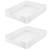 2 Pcs Rectangular Plastic Desk Organizer Tray, Desk Letter Tray,