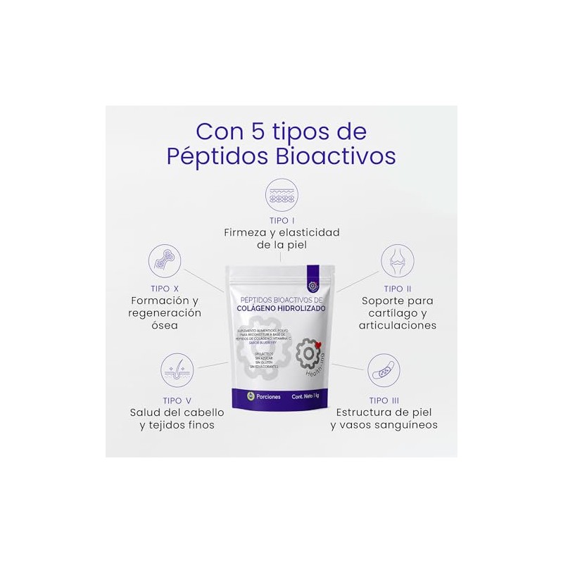 Health Ing Péptidos Colágeno Hidrolizado Tipo Iii Polvo Proteína Pura
