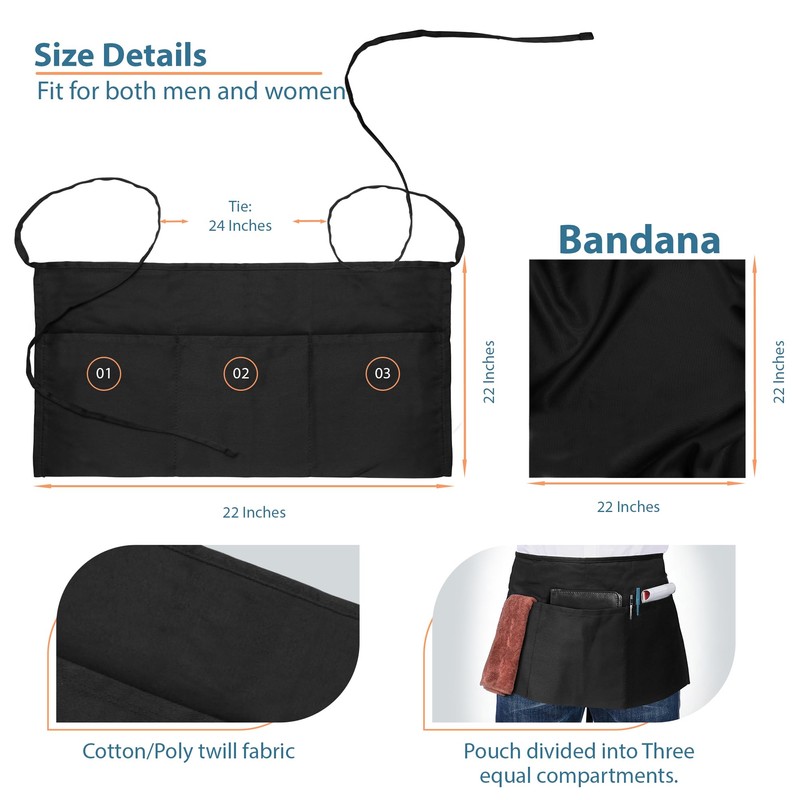 Batex Premium Cotton Server Apron with 3 Pockets,1 | 3