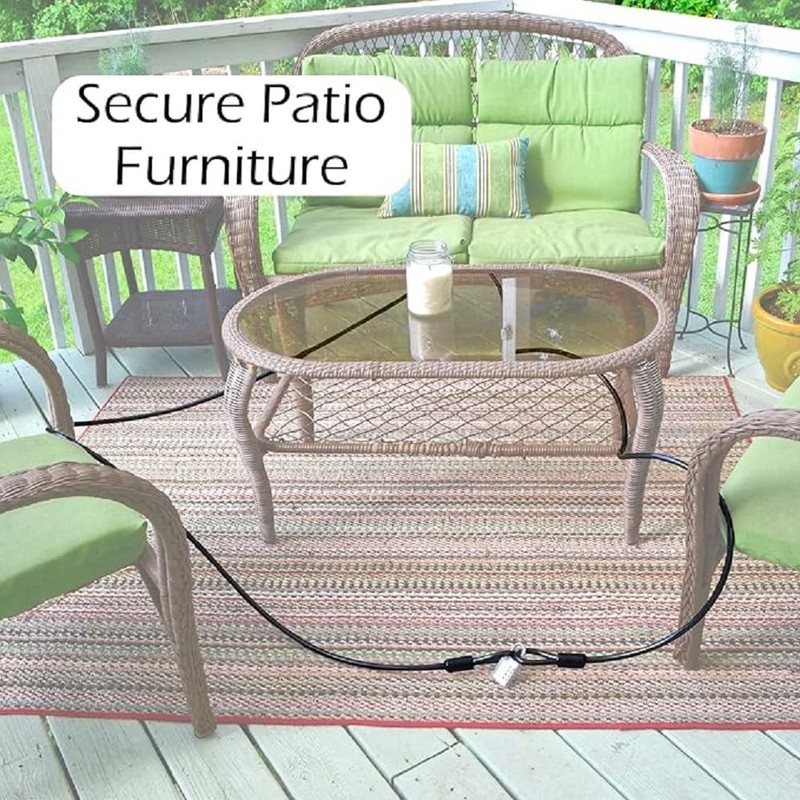 Bicycle Security Cable Lock, Double Loop Stainless Steel Wire, External