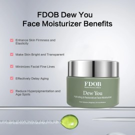 FDOB Dew You Hydrating & Restorative Face Moisturizer - Anti-Aging, Brightening, Firming Cream with Squalane and Niacinamidenet weight: 50g, color: green