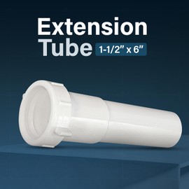 HIGHCRAFT Q4468 Plastic 6 Inch Extension Tube for Tubular Drain Applications 1-1/2 Inch White