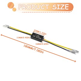 JAMHER Pack of 2 12V Motorcycle LED Indicator Decoder, Load Resistor Indicator Decoder, Motorcycle Adapter Flash Fix Error for Motorcycle, Scooter (10W 10Ω)