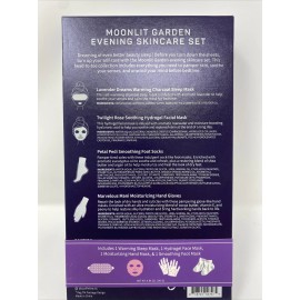 Spa Life Moonlit Garden Evening Skincare Set Sleep Mask Facial Mask Socks Gloves