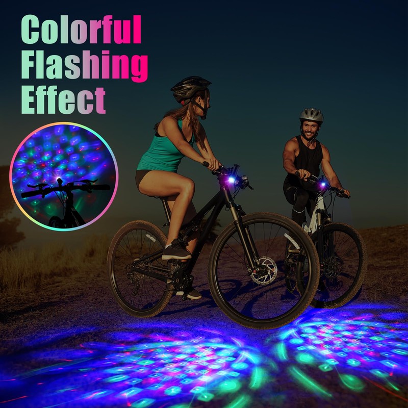 Kittmip 1/2/4 Pcs Disco Party LED Bike Light Disco Scooter