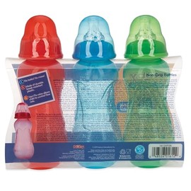 Nuby - Botellas de cuello estándar antigoteo, 10 onzas, neutros