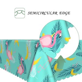 ggaimwf 60x102 Inch Summer Rectangle Tablecloth Flamingo Banana Palm Leaves Table Cloth Tropical Washable Durable Table Cover for Beach Party Kitchen Home Dining BBQ Decor
