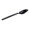 Laojbaba Plastic Spoons Disposable Individually Packaged Spoons Black 7-Inch Commercial