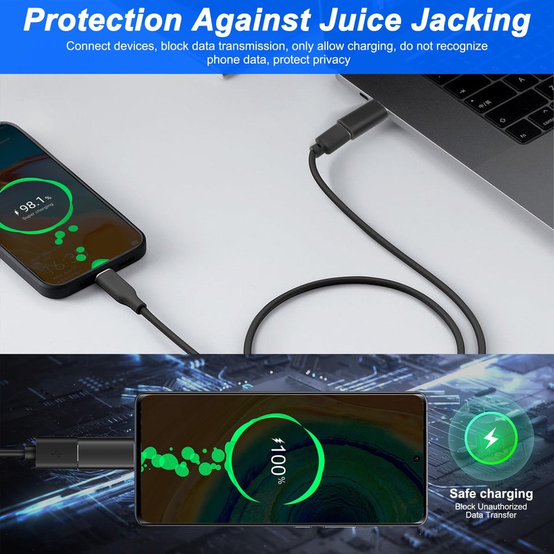 XMSJSIY Micro-USB Datenblocker Lade-nur Adapter schützen gegen Saft Jacking Unterstützung